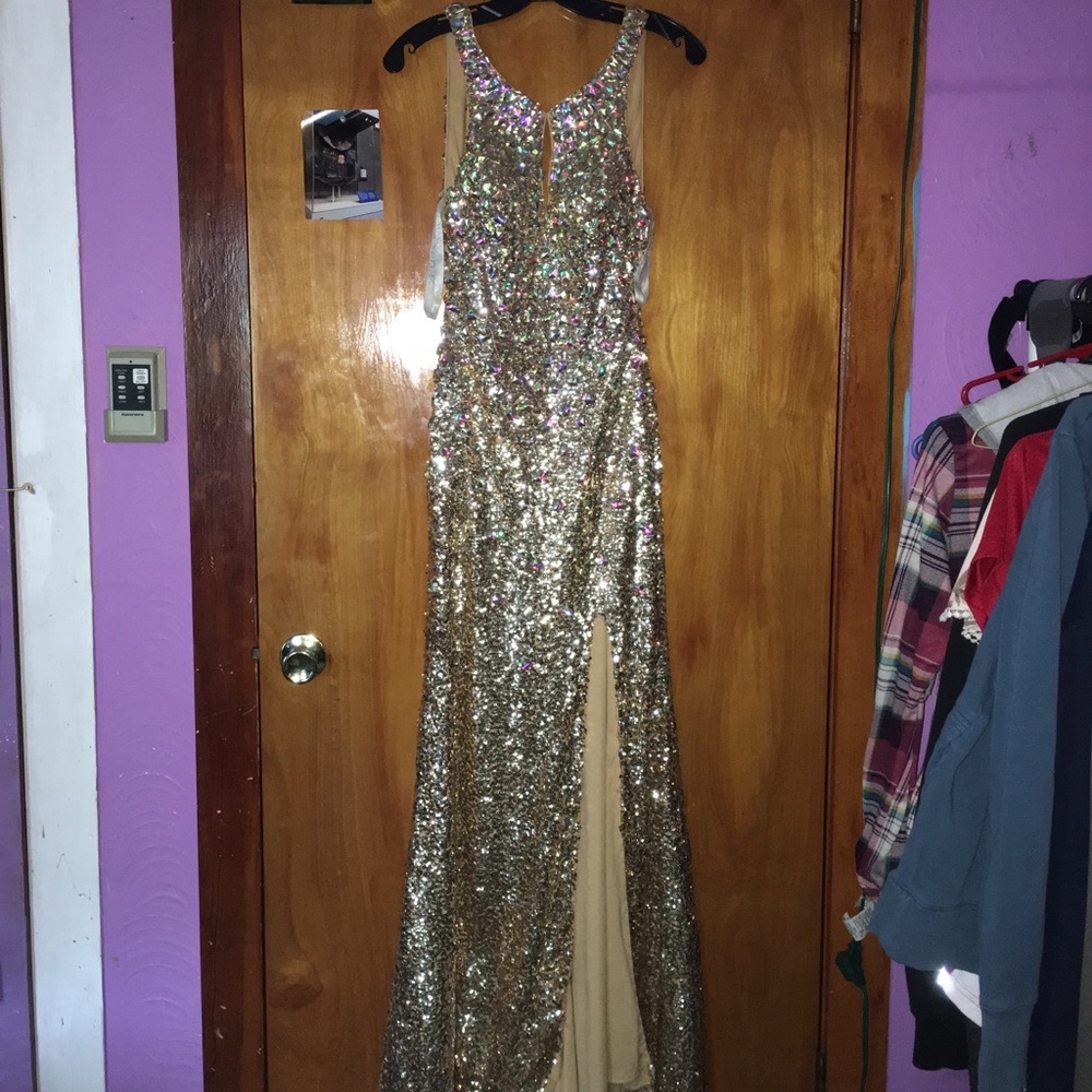 Gold prom dress
